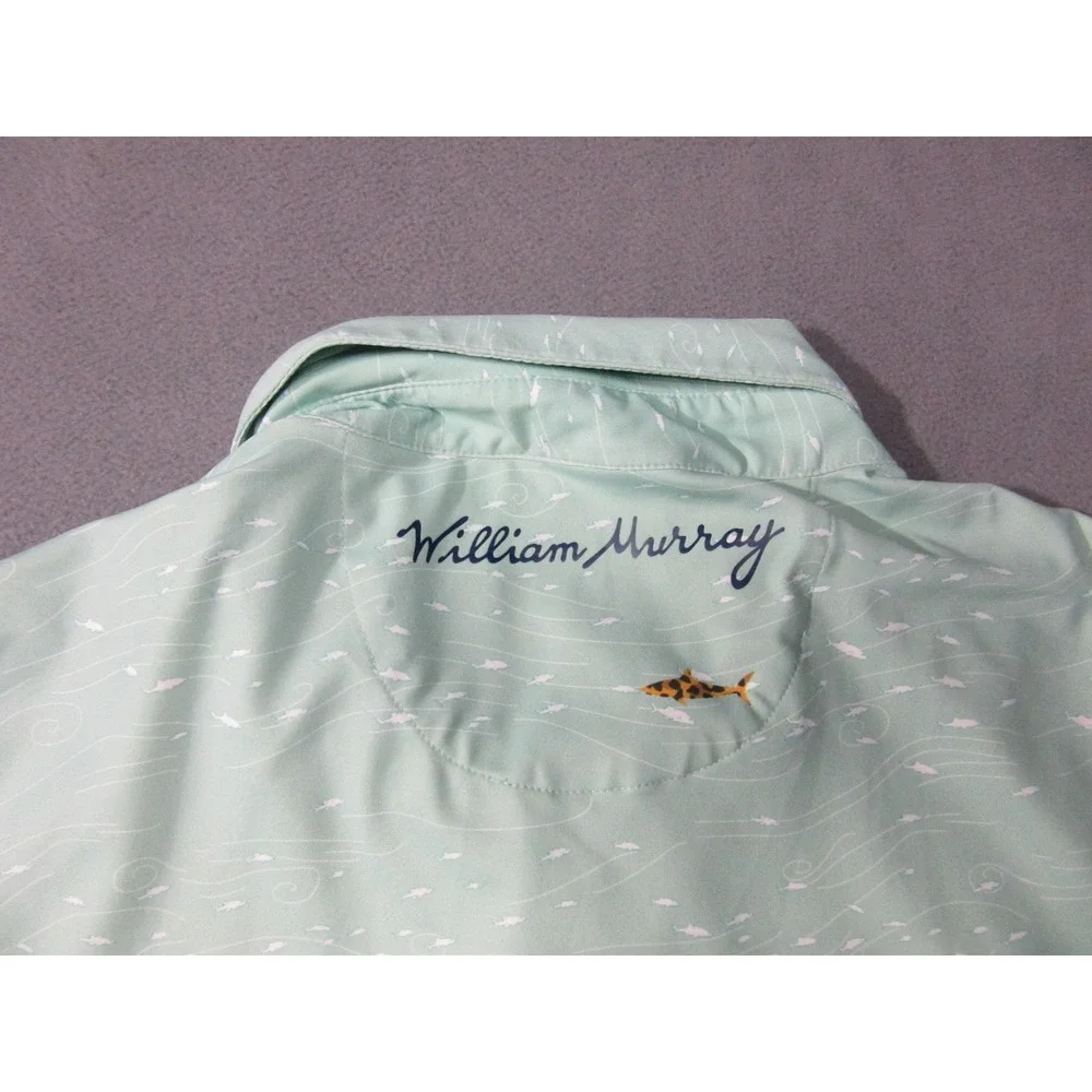 William Murray Shirt Mens Large Green Polo Golf Performance TPC Las Vegas Stitch